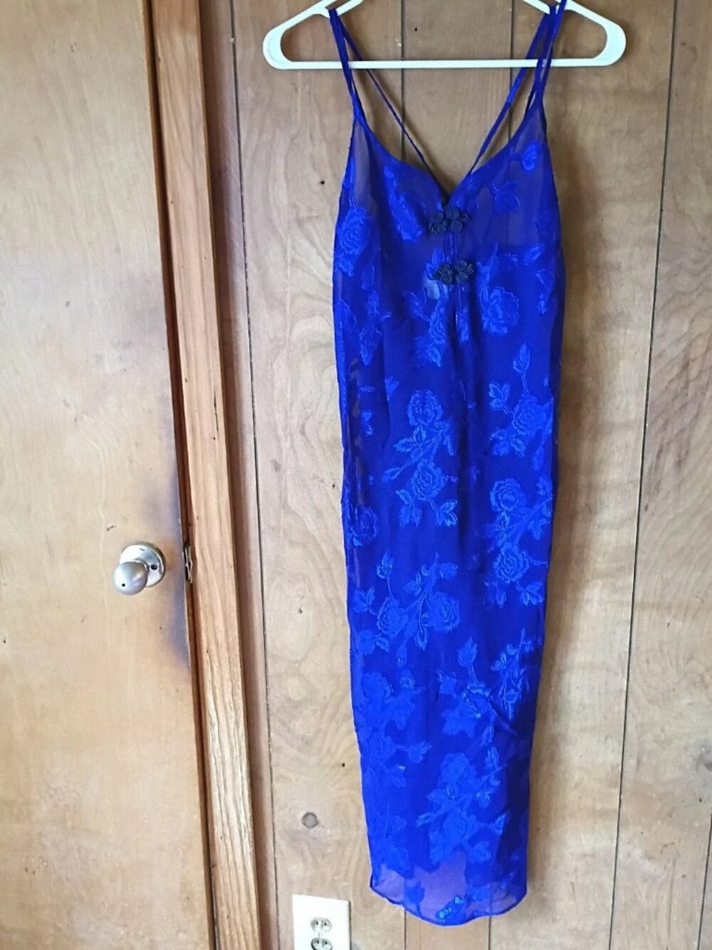 Inner Most Navy Blue Sheer Floral Nightgown Gown XS Polyester Lingerie